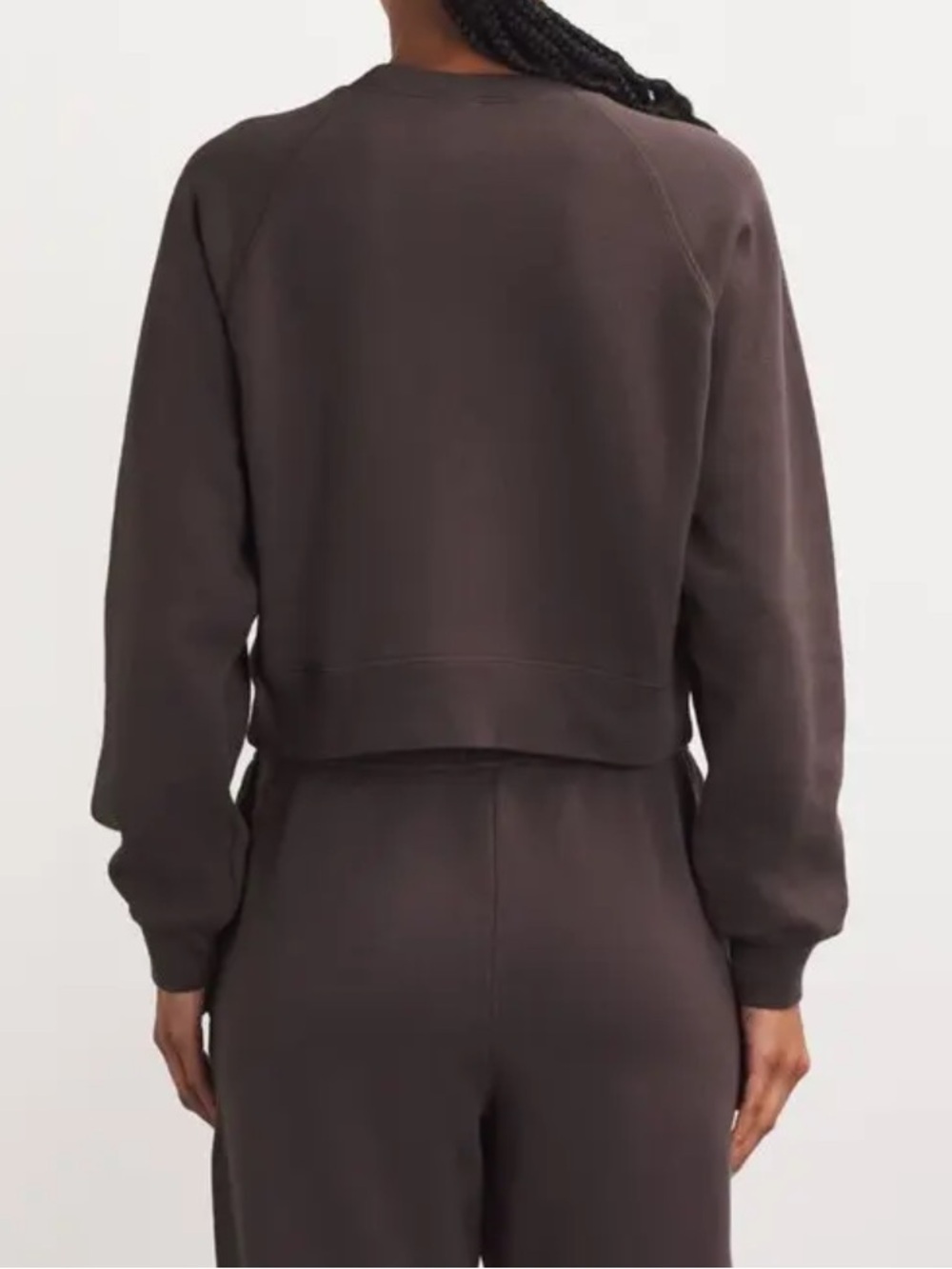 Skims French terry cropped sweatshirt brown XS